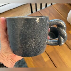 Accent Decor Early Morning Stoneware Mug with twisted handle - set of 2